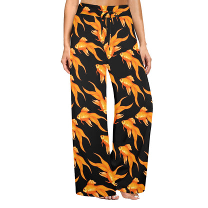 Goldfish Pattern Print Design 03 Women's Wide Leg Lounge Pants