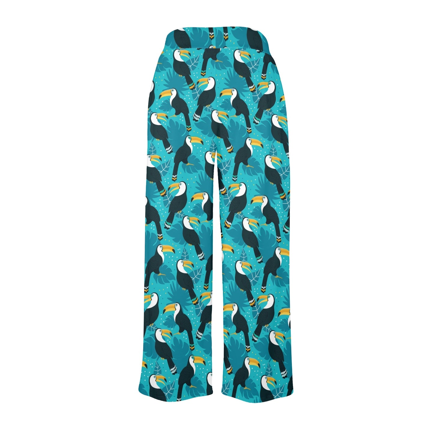 Toucan Parrot Pattern Print Women's Wide Leg Lounge Pants
