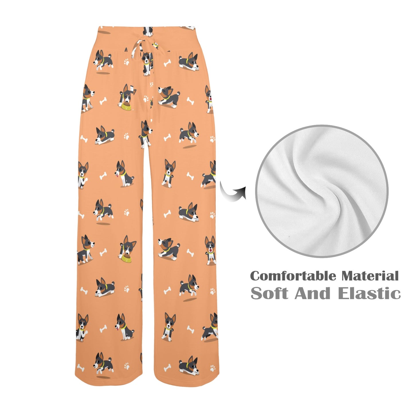 Basenji Pattern Print Design 01 Women's Wide Leg Lounge Pants