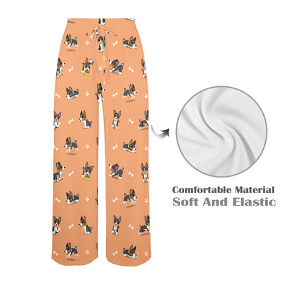 Basenji Pattern Print Design 01 Women's Wide Leg Lounge Pants