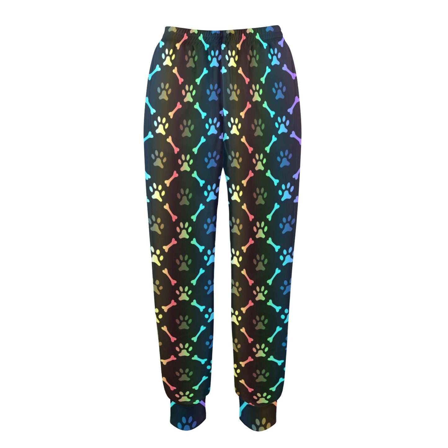 Paw Rainbow Pattern Print Design A01 Women's Casual Track Pants