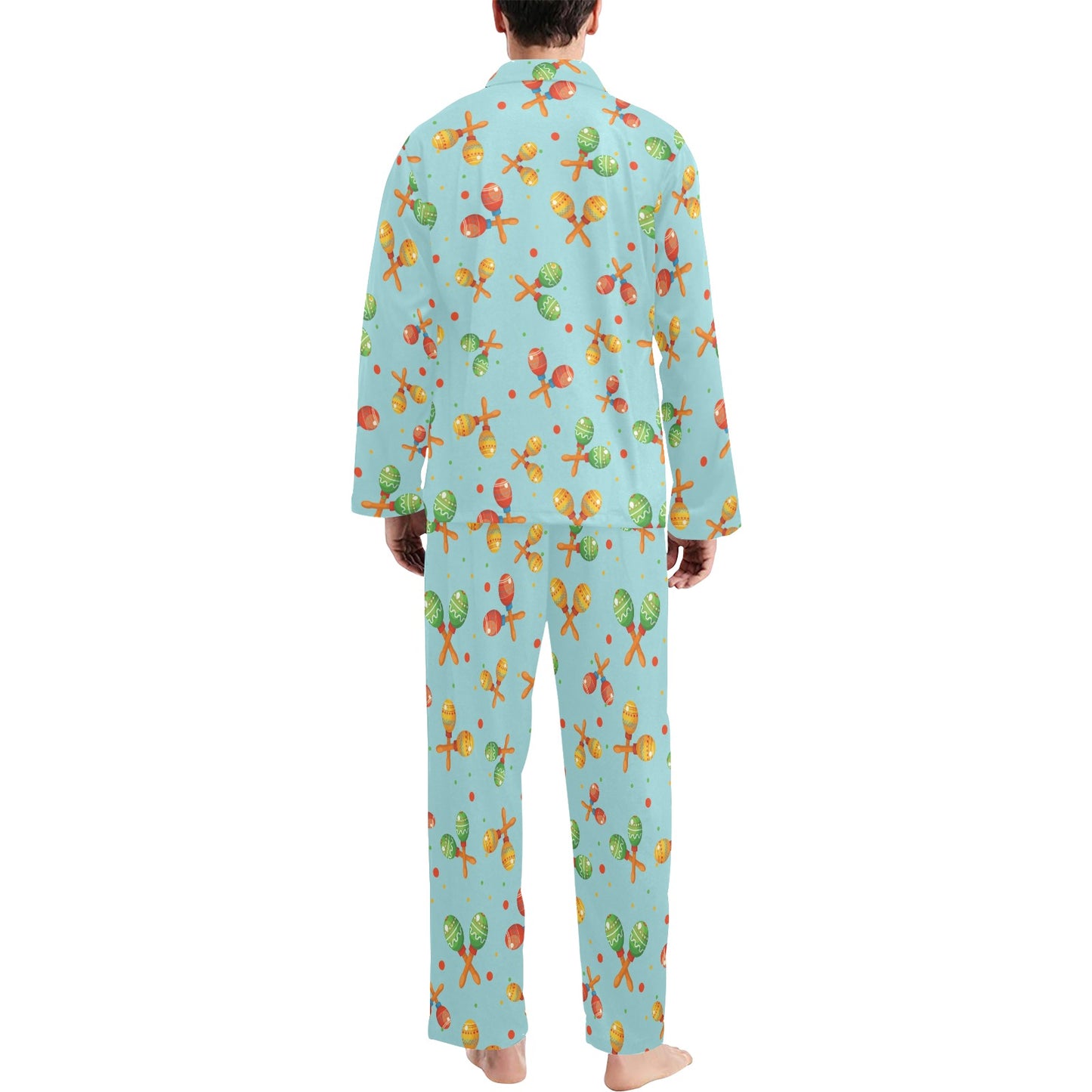 Maracas Print Design LKS402 Men's Long Pajama Set