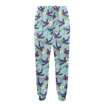 Swallow Bird Pattern Print Design 02 Men's Casual Track Pants