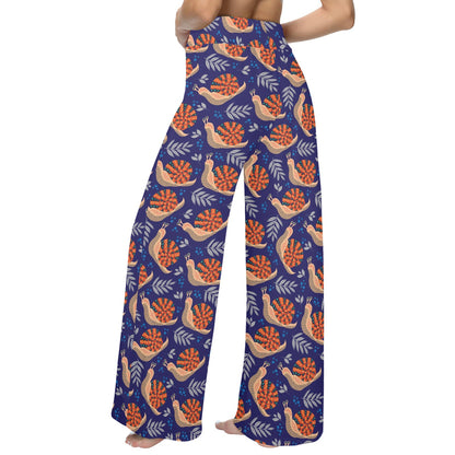 Snail Print Design LKS401 Women's Wide Leg Lounge Pants