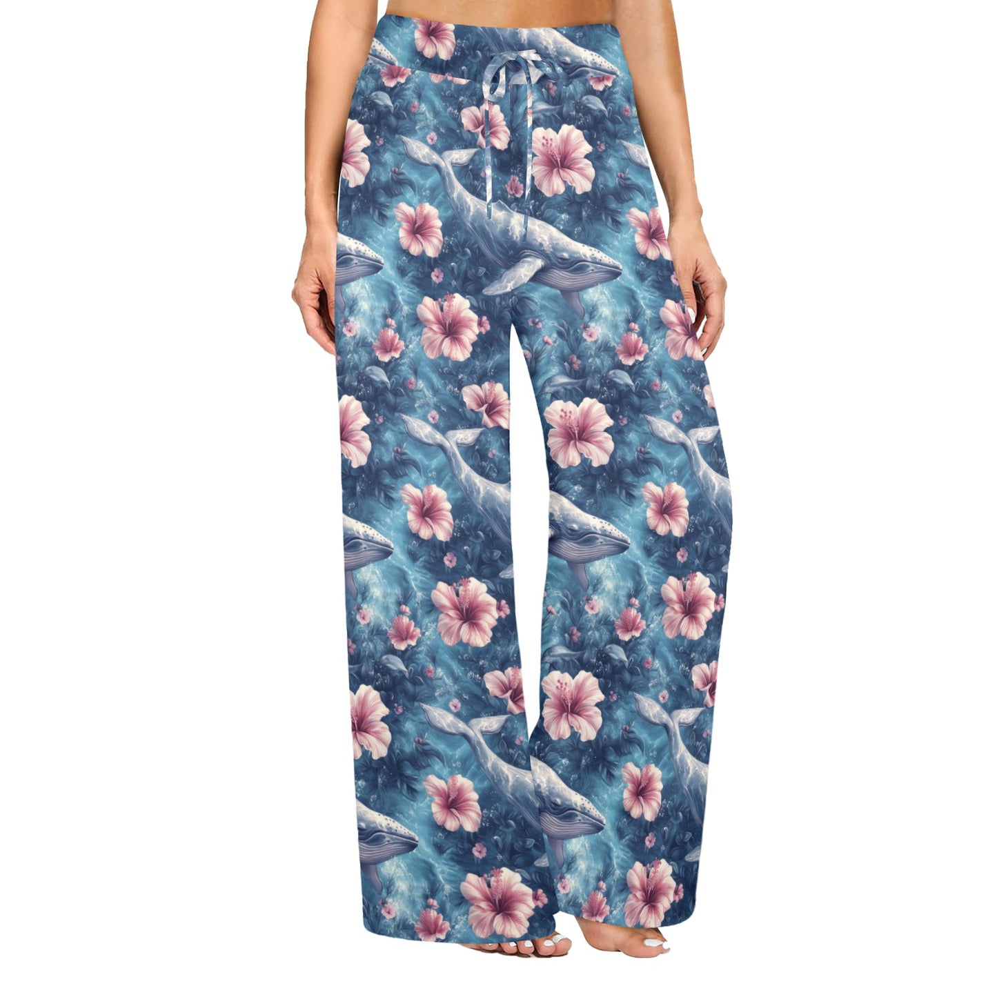 Walrus Pattern Print Design 01 Women's Wide Leg Lounge Pants