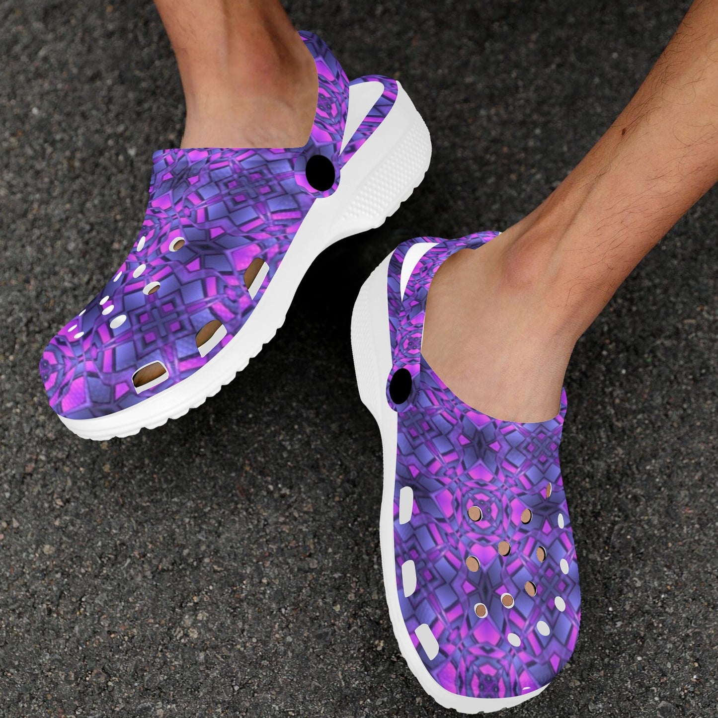 kaleidoscope Pattern Print Design Unisex Clogs Shoes