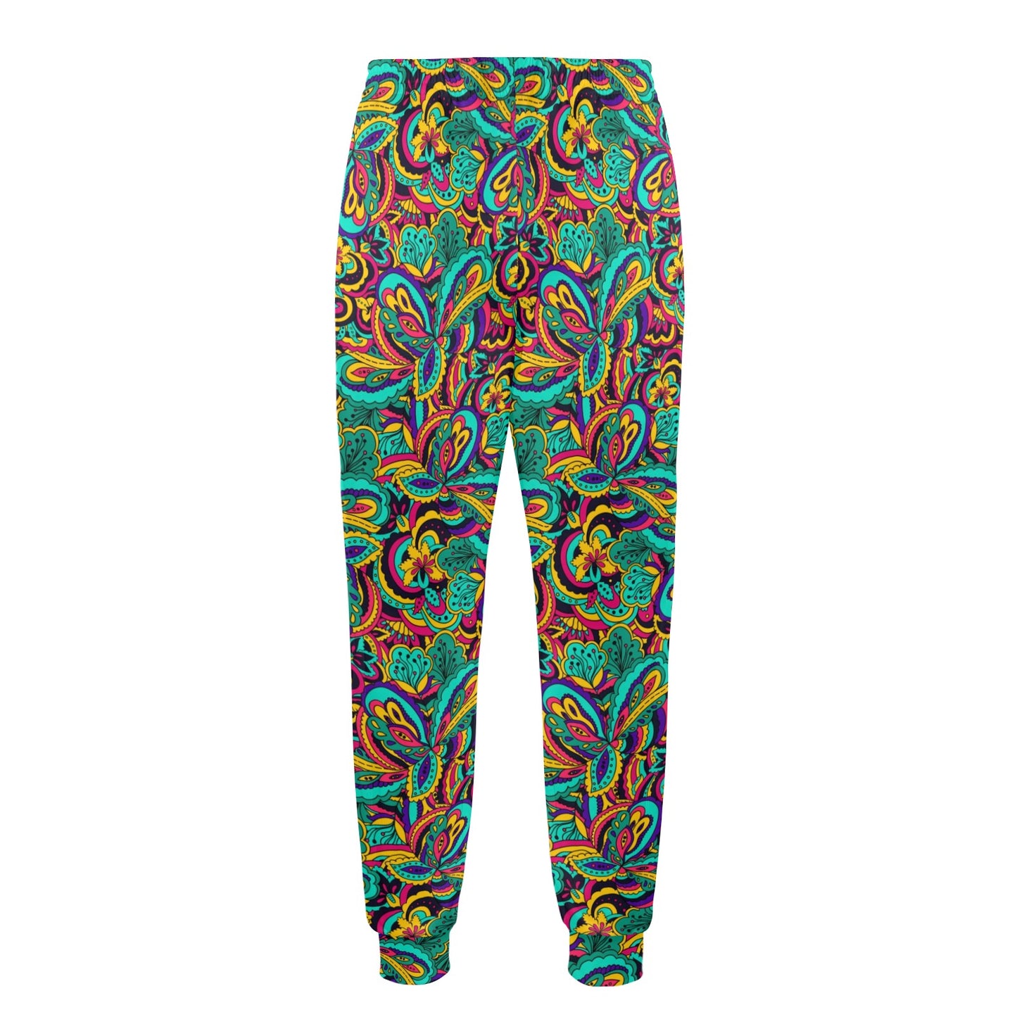 Psychedelic Trippy Floral Design Men's Casual Track Pants