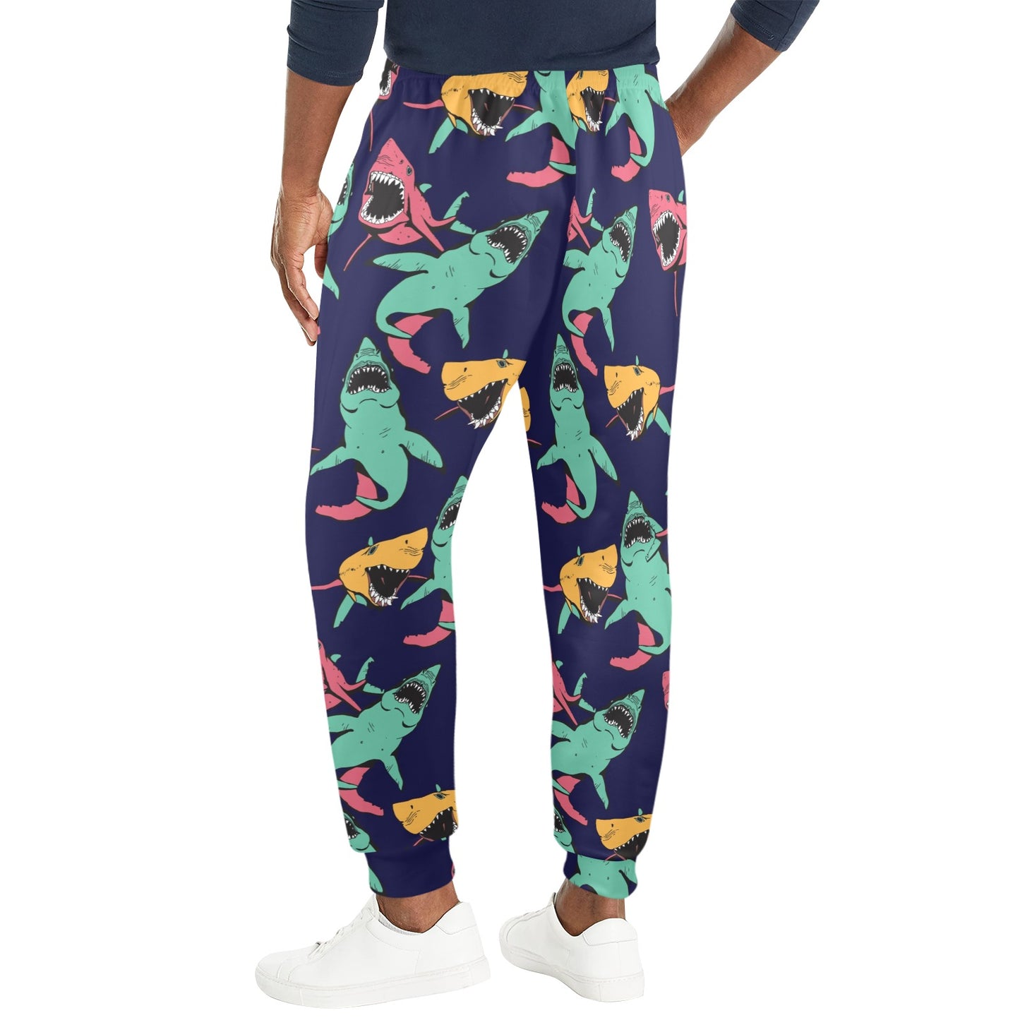 Shark Bite Pattern Men's Casual Track Pants