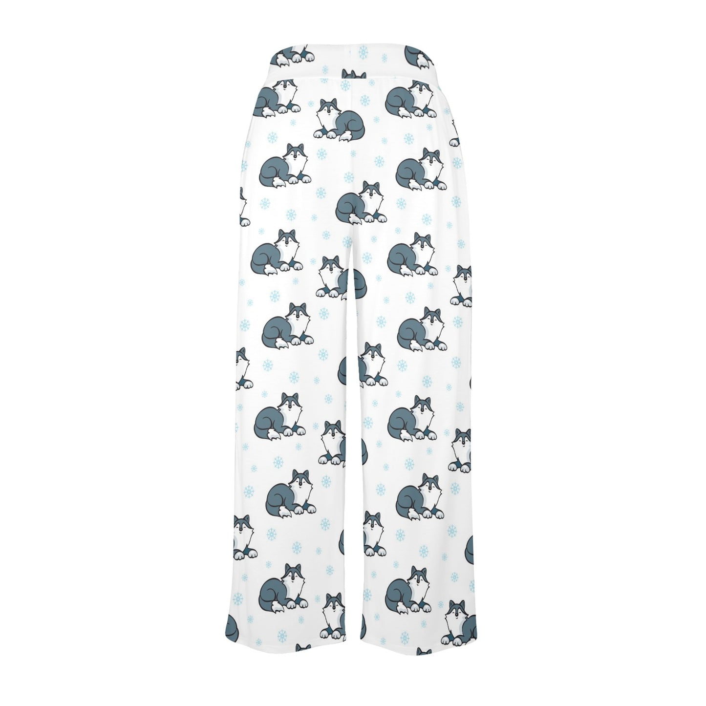 Alaskan Malamute Pattern Print Design 03 Women's Wide Leg Lounge Pants