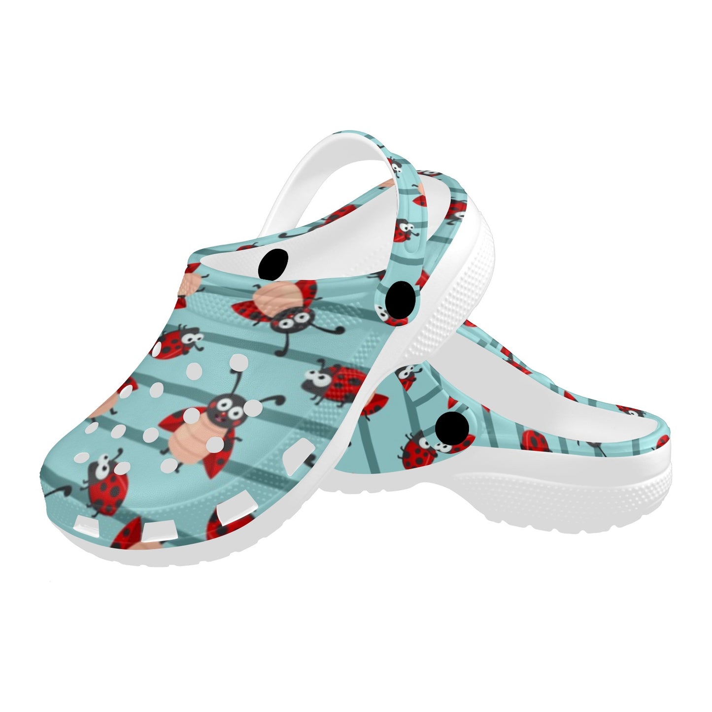 Ladybug Happy Print Pattern Unisex Clogs Shoes