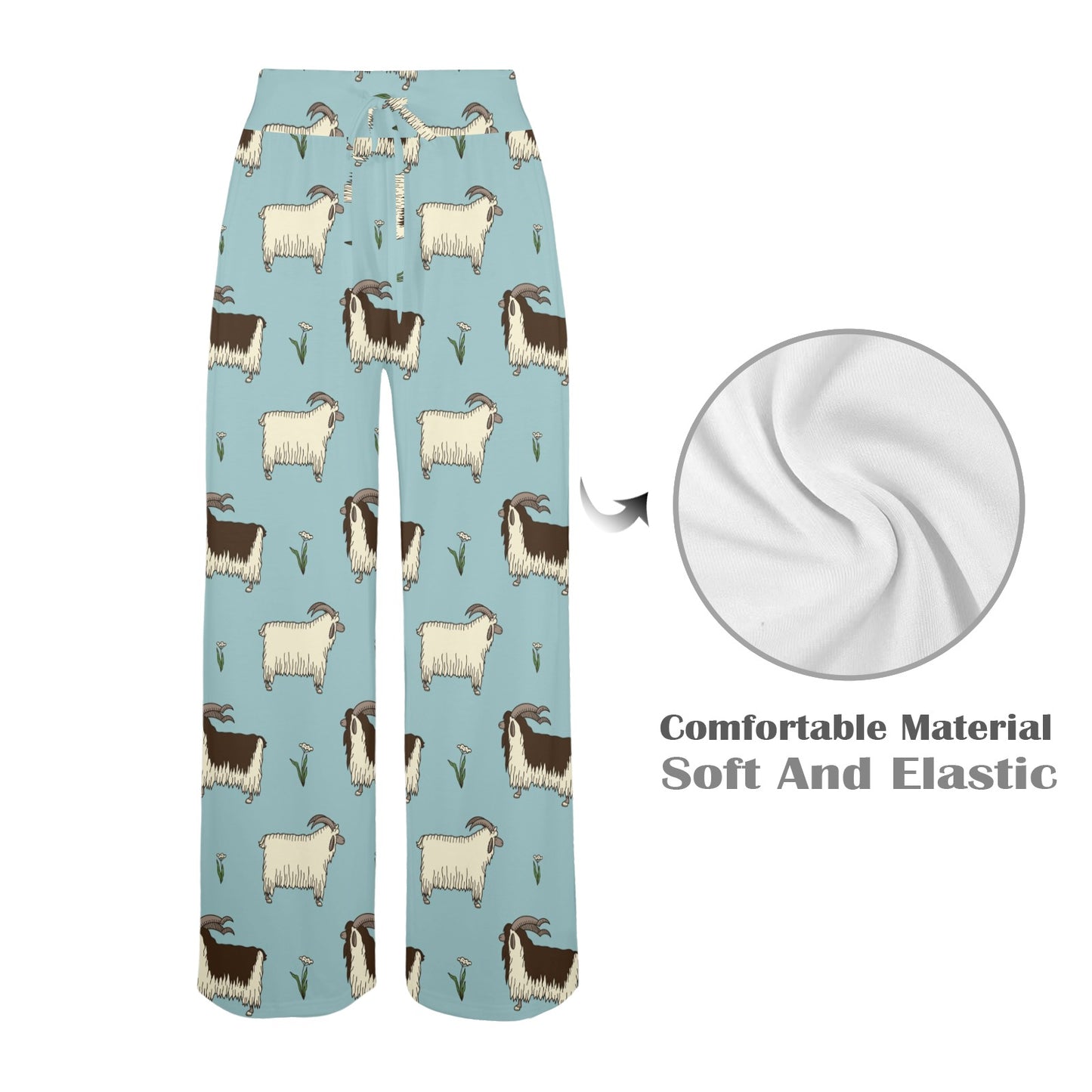 Goat Pattern Print Design 02 Women's Wide Leg Lounge Pants