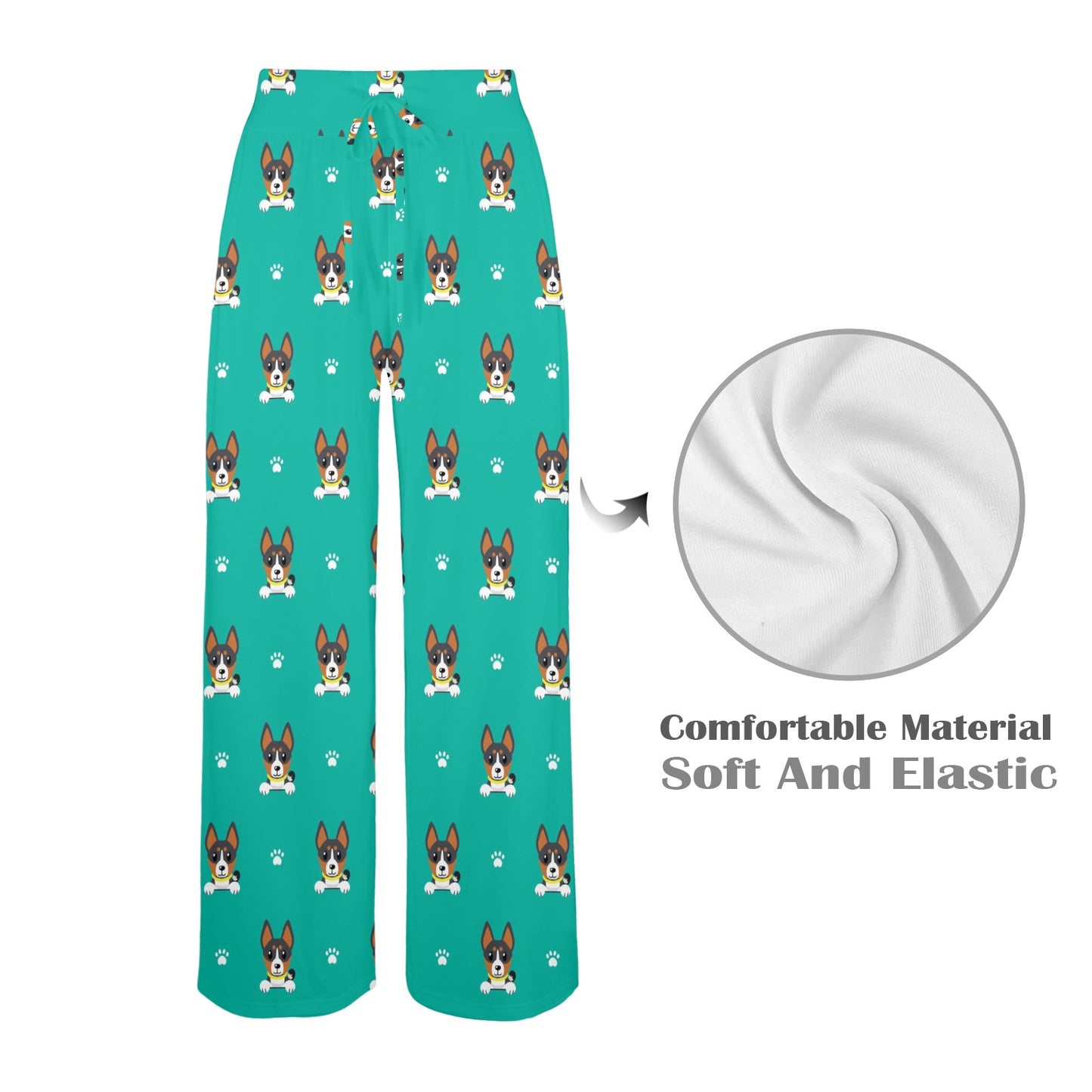 Basenji Pattern Print Design 03 Women's Wide Leg Lounge Pants