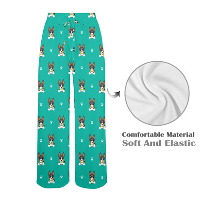 Basenji Pattern Print Design 03 Women's Wide Leg Lounge Pants