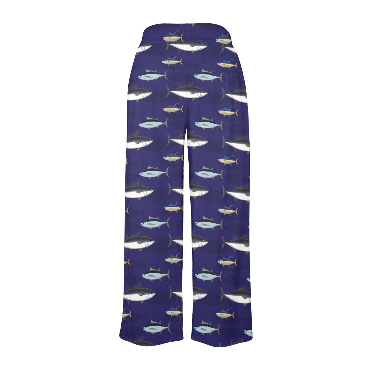 Tuna Fish Print Design LKS304 Women's Wide Leg Lounge Pants