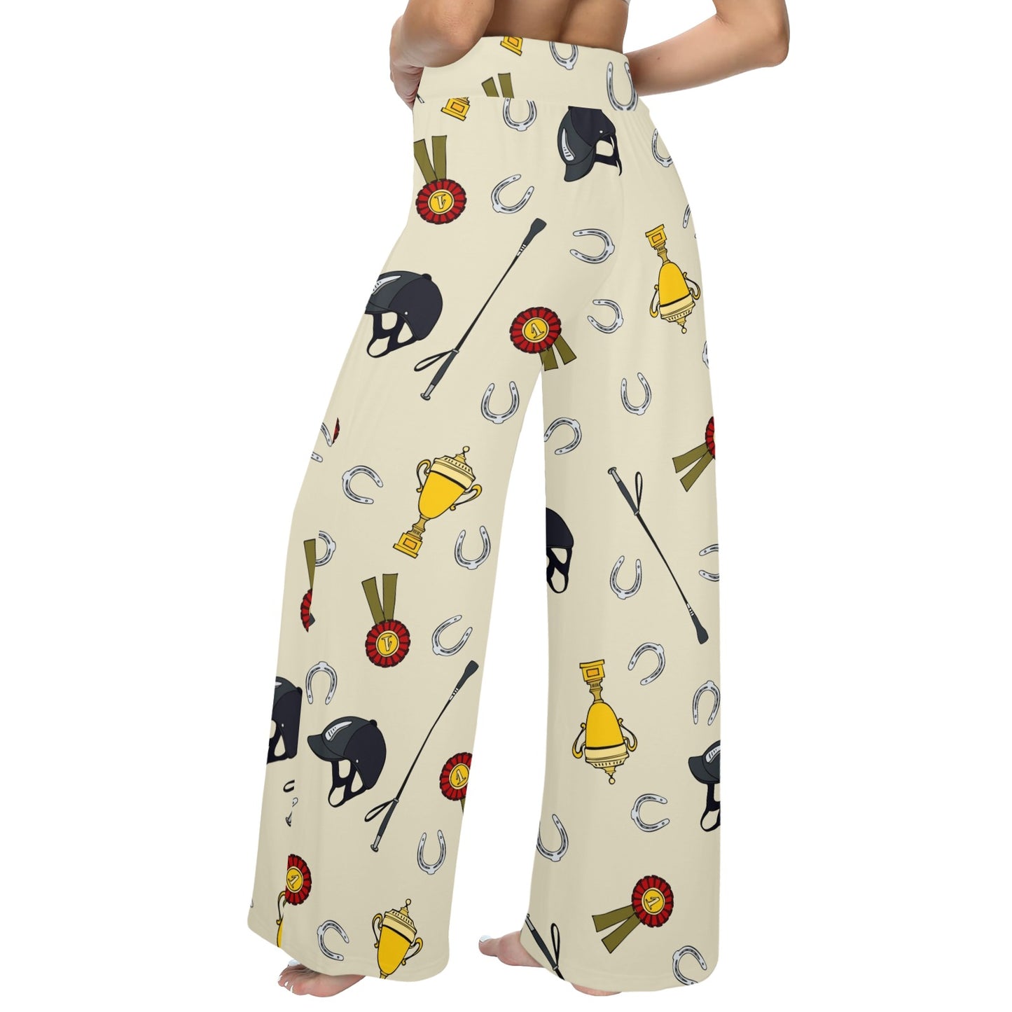 Equestrian Horseshoe Equipment Women's Wide Leg Lounge Pants