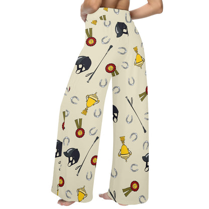 Equestrian Horseshoe Equipment Women's Wide Leg Lounge Pants