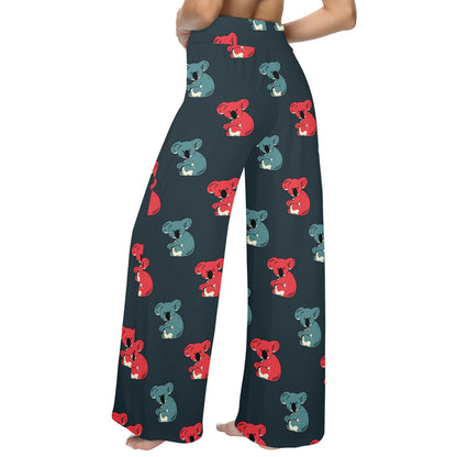 Koala Pattern Print Design 02 Women's Wide Leg Lounge Pants