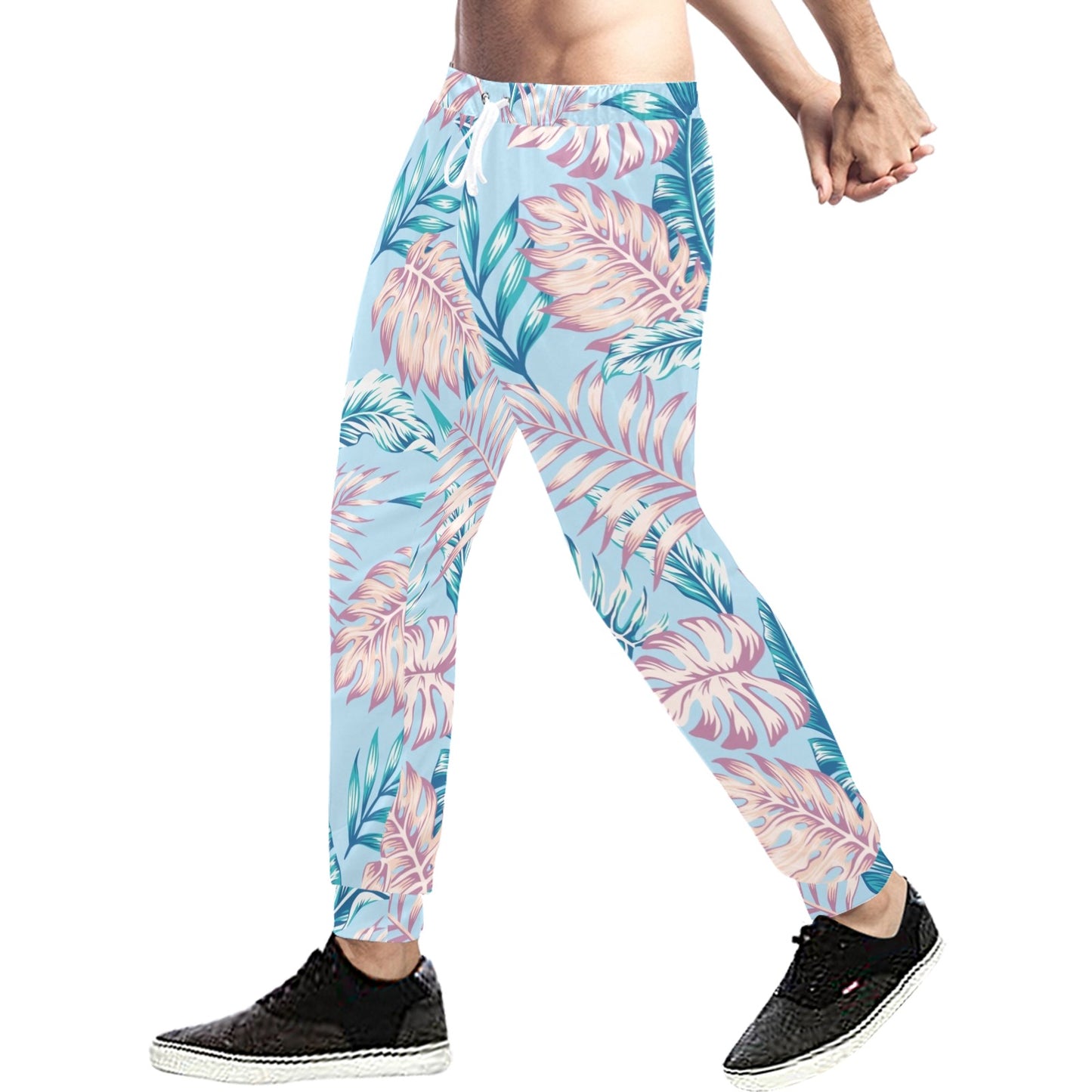 Tropical Flower Pattern Print Design TF01 Men's Sweatpants