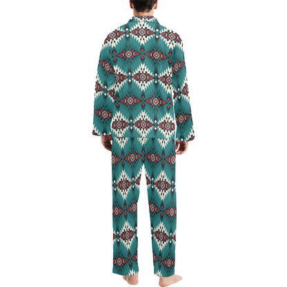 Southwest Pattern Print Design LKS308 Men's Long Pajama Set