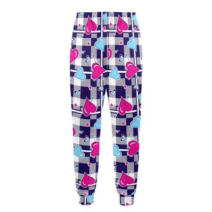 Heart Design Print Pattern JJ0335 Men's Casual Track Pants