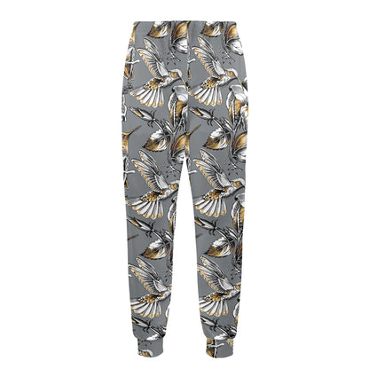 Hummingbird Pattern Print Design 02 Men's Casual Track Pants