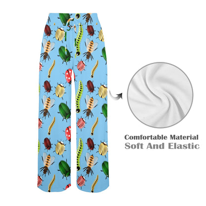 Bugs Design Print Pattern JJ017 Women's Wide Leg Lounge Pants