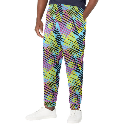 funky Design Print Pattern JJ0236 Men's Casual Track Pants