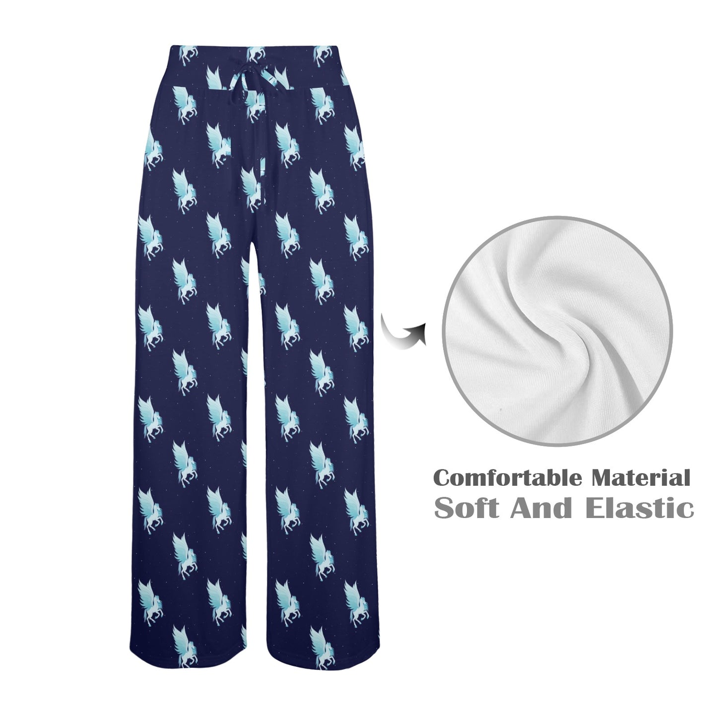 Pegasus Pattern Print Design 03 Women's Wide Leg Lounge Pants