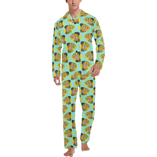 Angelfish Print Design LKS402 Men's Long Pajama Set