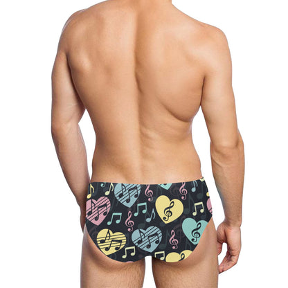 Music note Pattern Print Design A03 Men's Swimming Briefs
