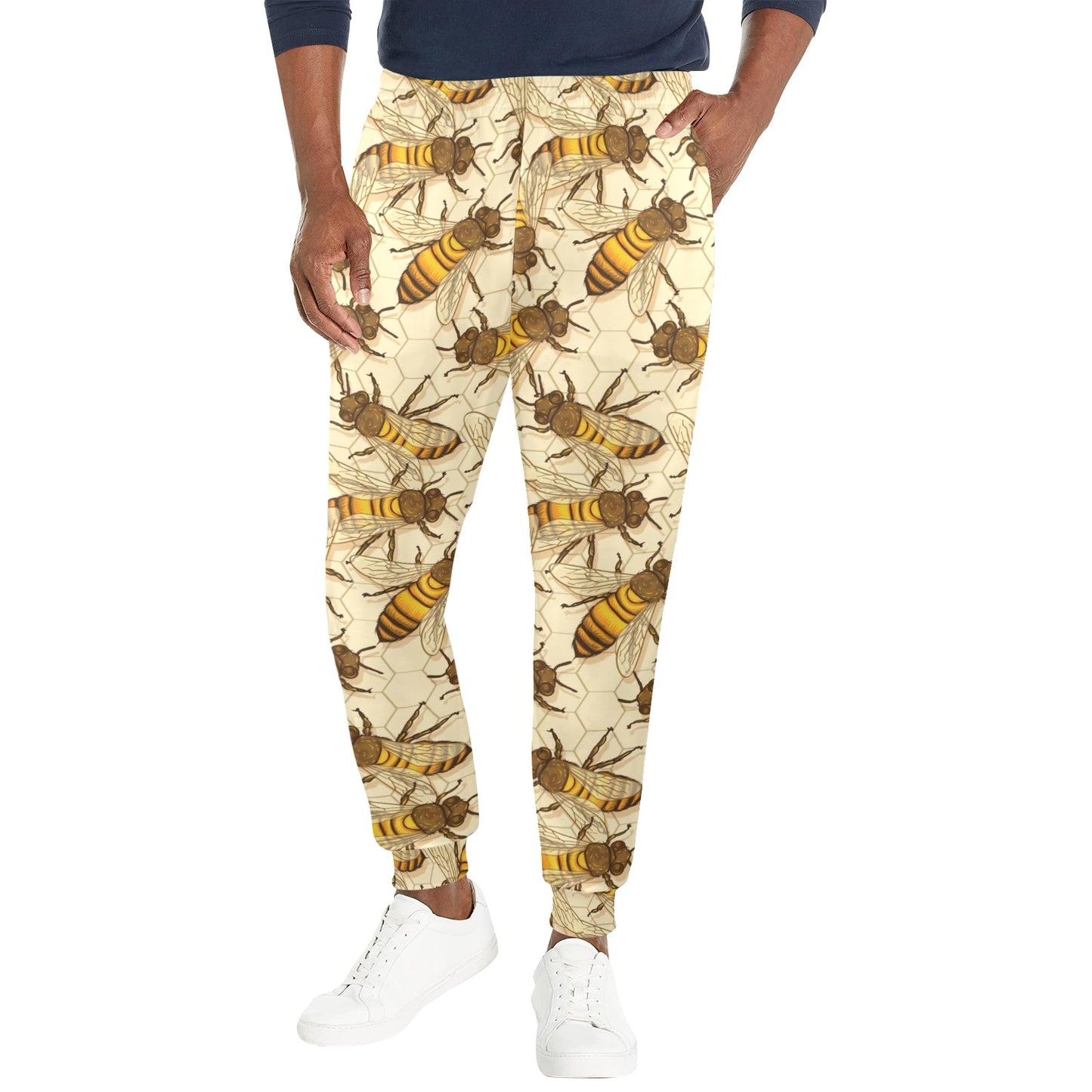 Bee Pattern Print Design BEE05 Men's Casual Track Pants