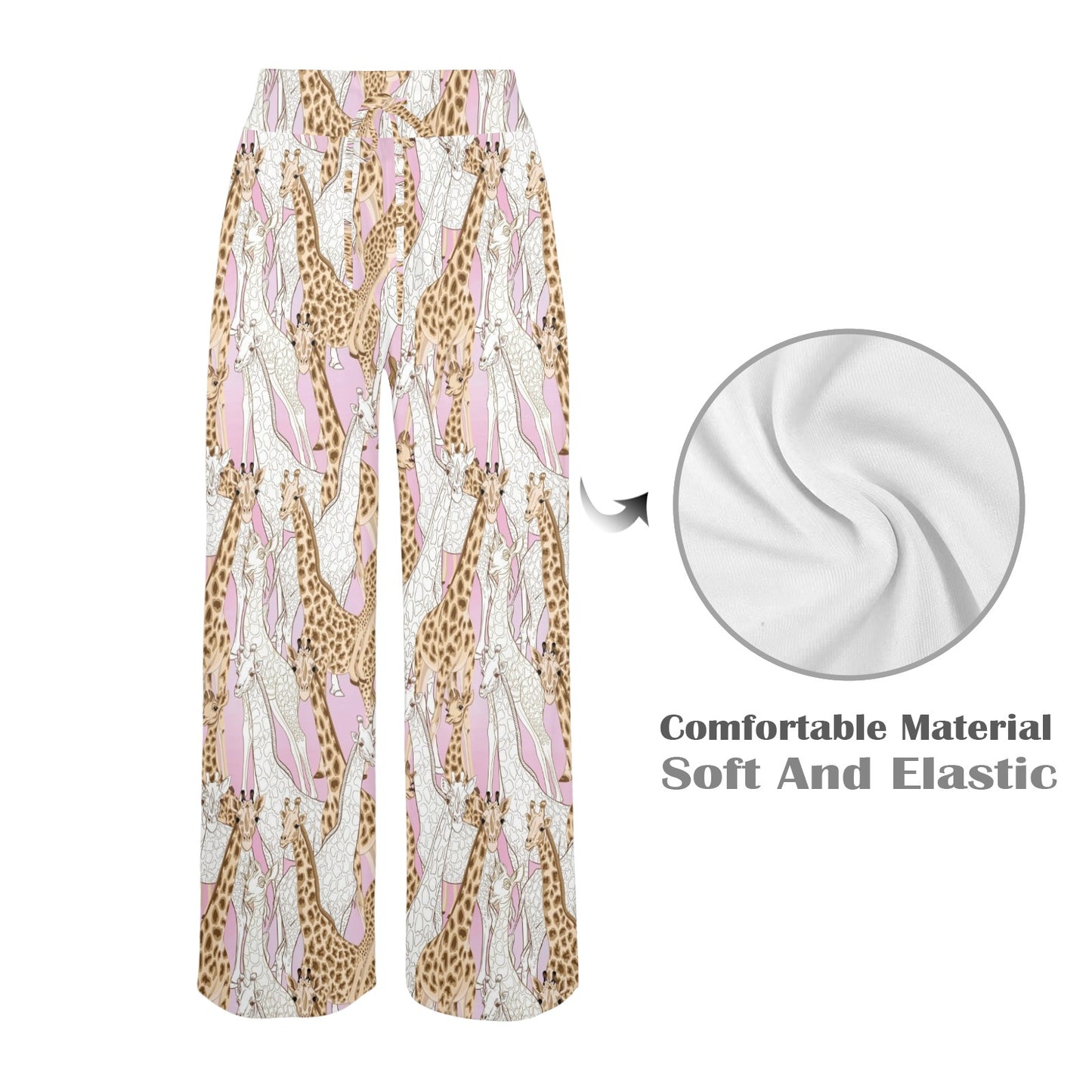 giraffe Design Print Pattern JJ0269 Women's Wide Leg Lounge Pants