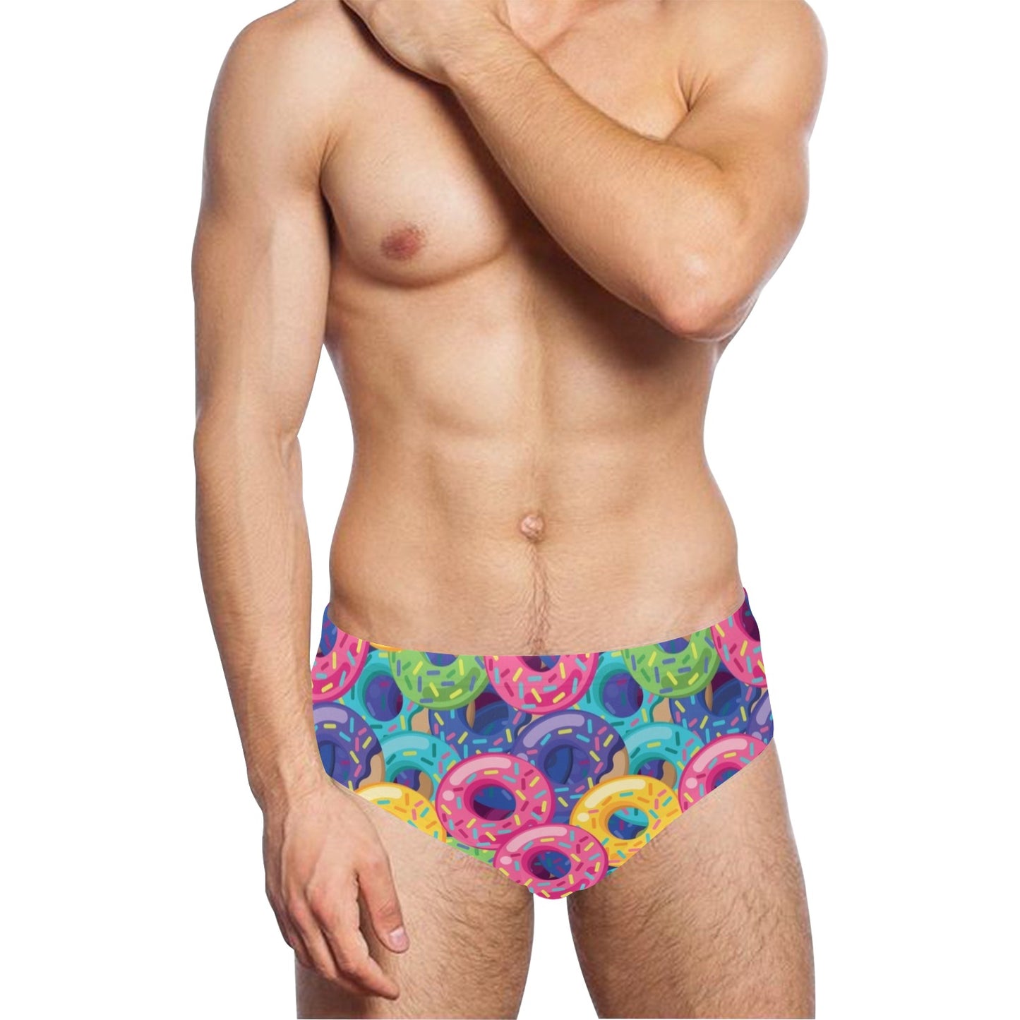 Donut Pattern Print Design DN010 Men's Swimming Briefs