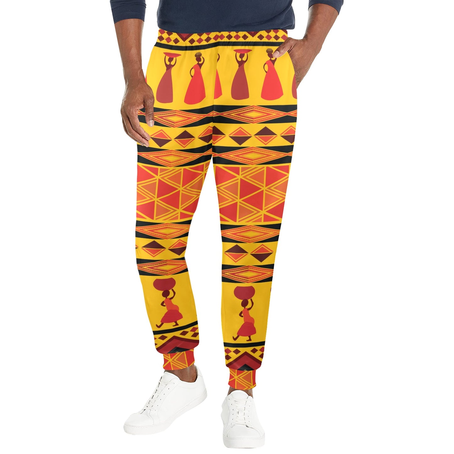 African Pattern Print Design 01 Men's Casual Track Pants