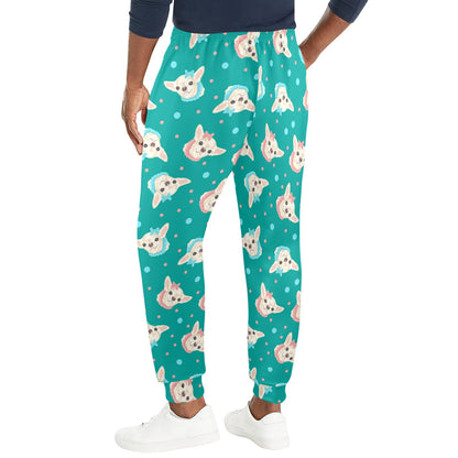 Chihuahua Polka Dot Pattern Men's Casual Track Pants