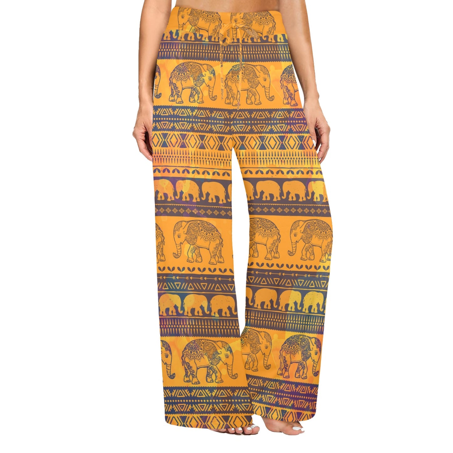 Elephant Aztec Women's Wide Leg Lounge Pants