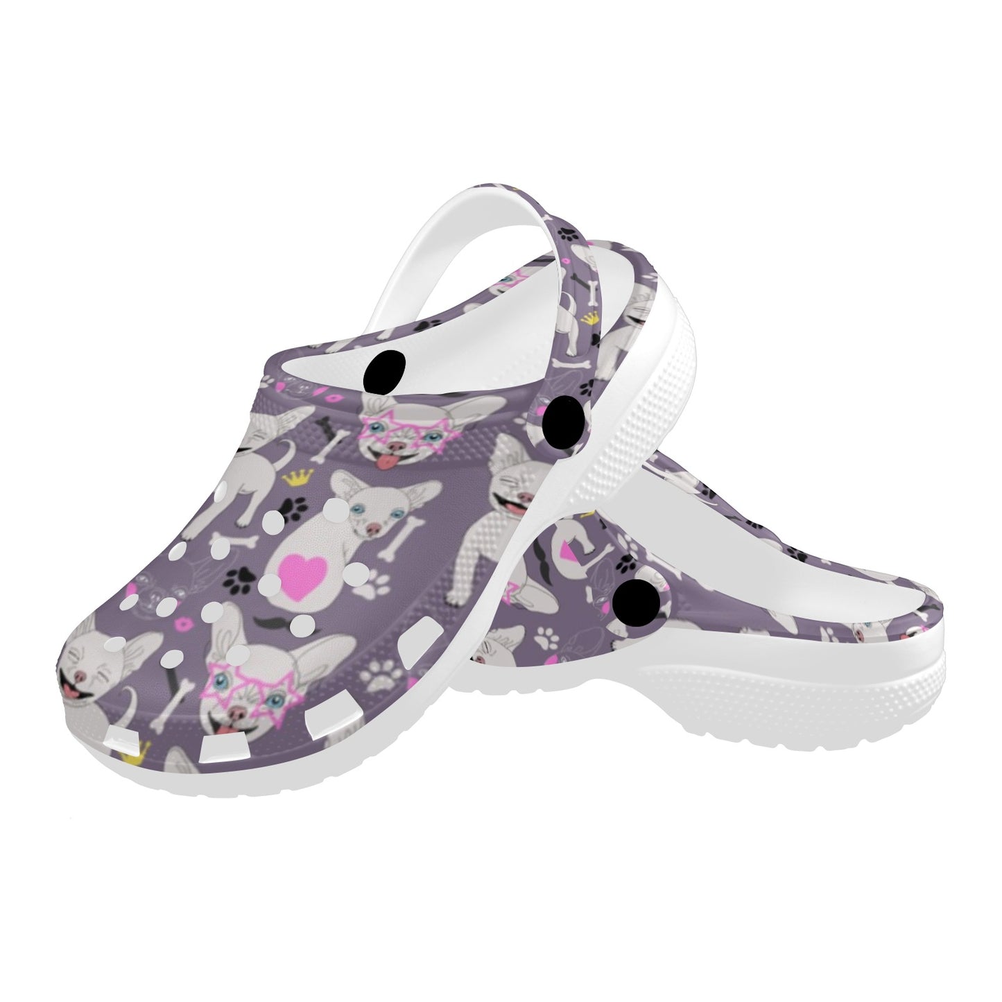 Chihuahua Happy Pattern Unisex Clogs Shoes