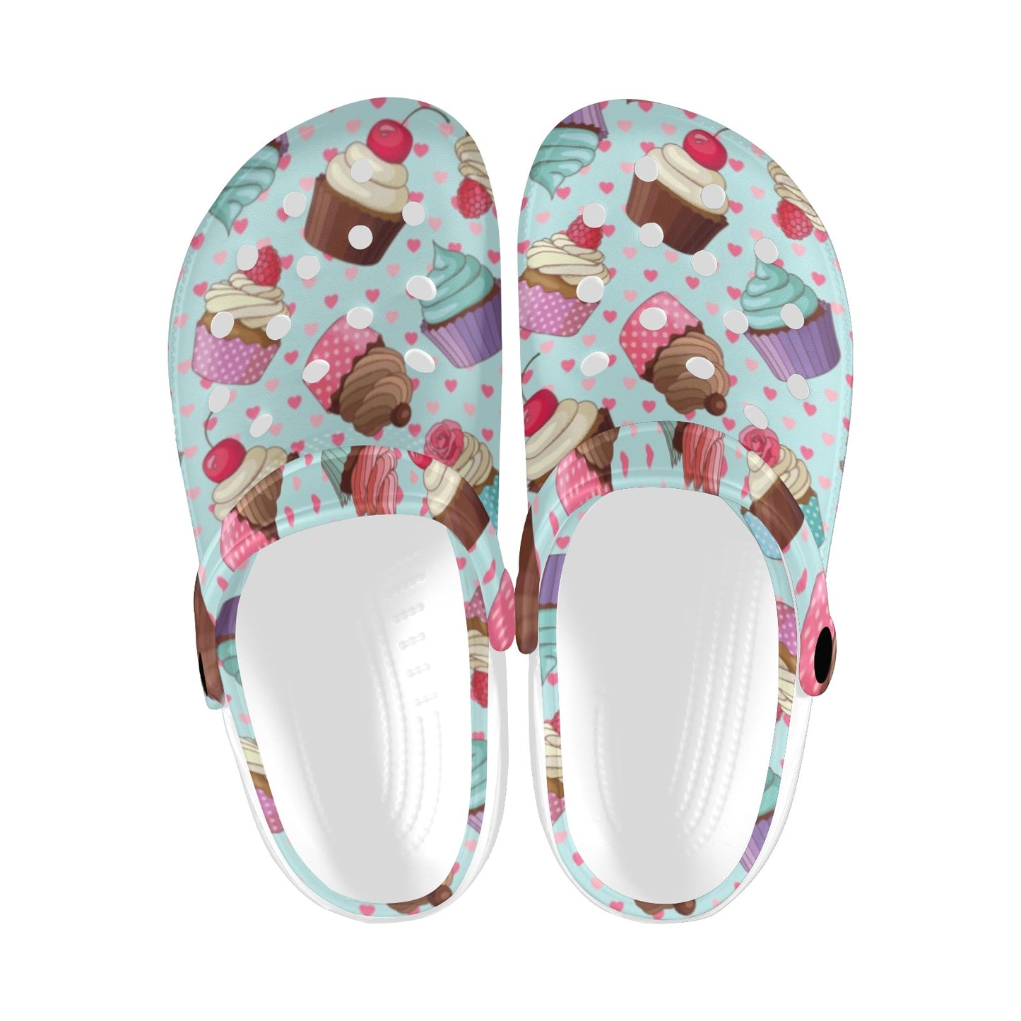 Cupcakes Fancy Heart Print Pattern Unisex Clogs Shoes