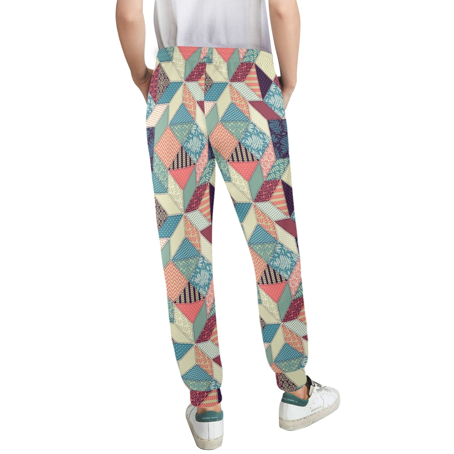 Patchwork Pattern Print Design 02 Women's Casual Track Pants