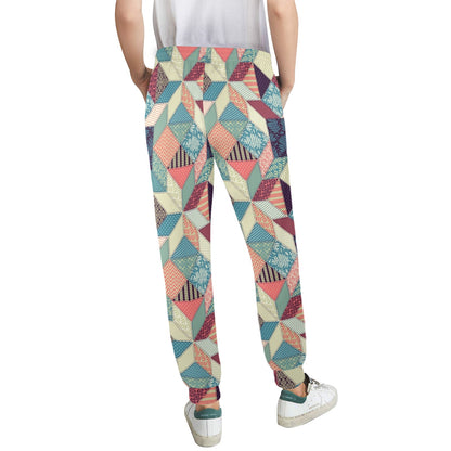 Patchwork Pattern Print Design 02 Women's Casual Track Pants