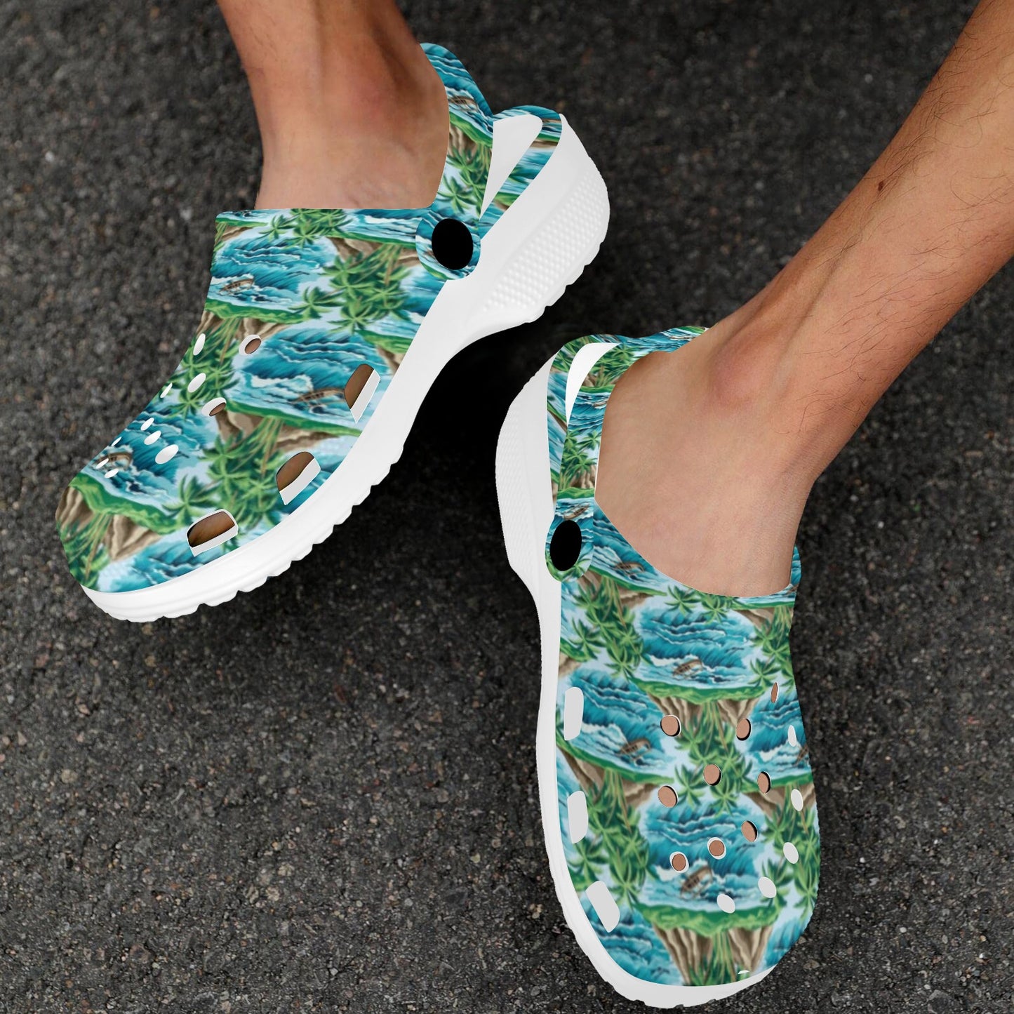 Palm Tree Hawaiian Themed Design Print Unisex Clogs Shoes