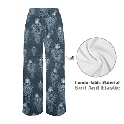 Elephant Mandala Women's Wide Leg Lounge Pants