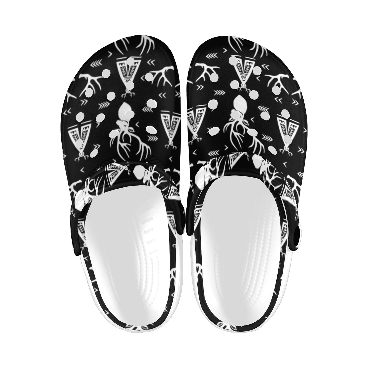Deer Native Indian Print Pattern Unisex Clogs Shoes