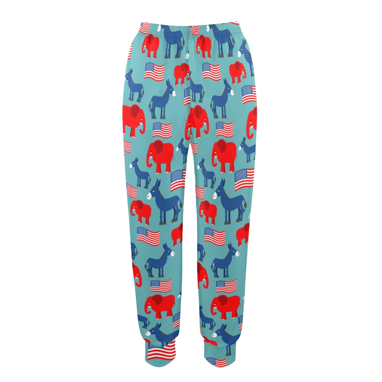 Donkey Red Elephant Pattern Print Design 03 Women's Casual Track Pants