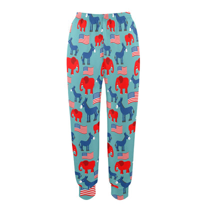 Donkey Red Elephant Pattern Print Design 03 Women's Casual Track Pants