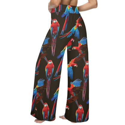 Macaw Pattern Print Design 04 Women's Wide Leg Lounge Pants