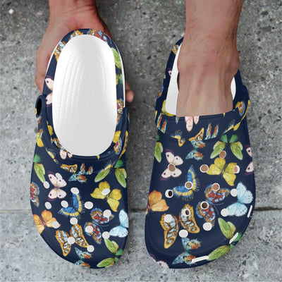 Butterfly Beautiful Print Pattern Unisex Clogs Shoes