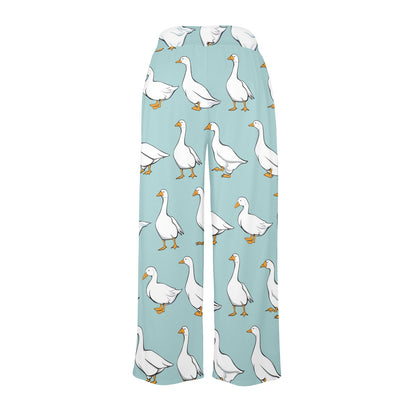 Goose Pattern Print Design 02 Women's Wide Leg Lounge Pants