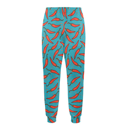 Chilli Pepper Pattern Print Design 05 Men's Casual Track Pants