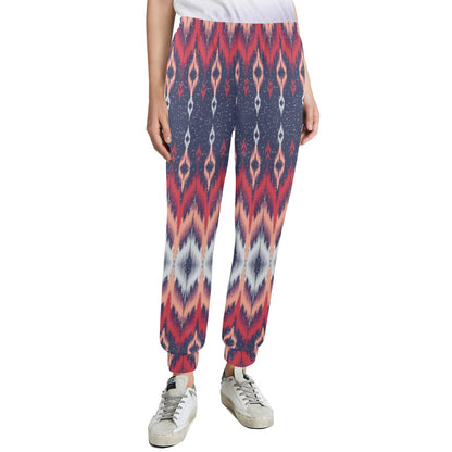 Ikat Print Design LKS401 Women's Casual Track Pants
